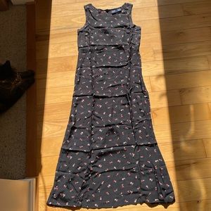GAP Black Floral Tie-Back Maxi Dress